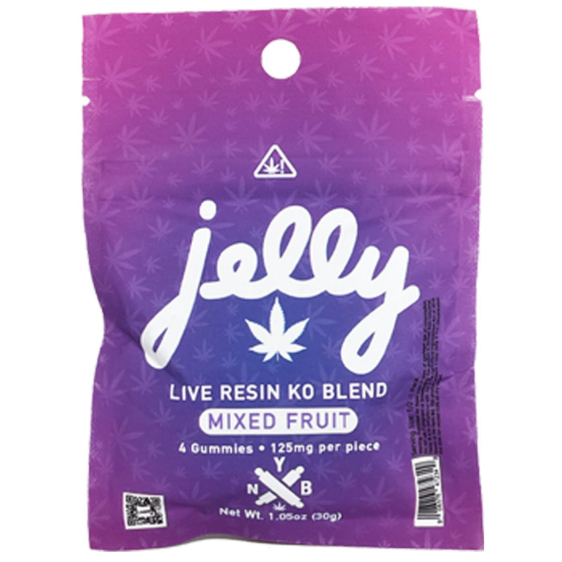 Jelly | THC Gummies Mixed Fruit | 125mg D8 + 20mg D9 – (4ct bag)