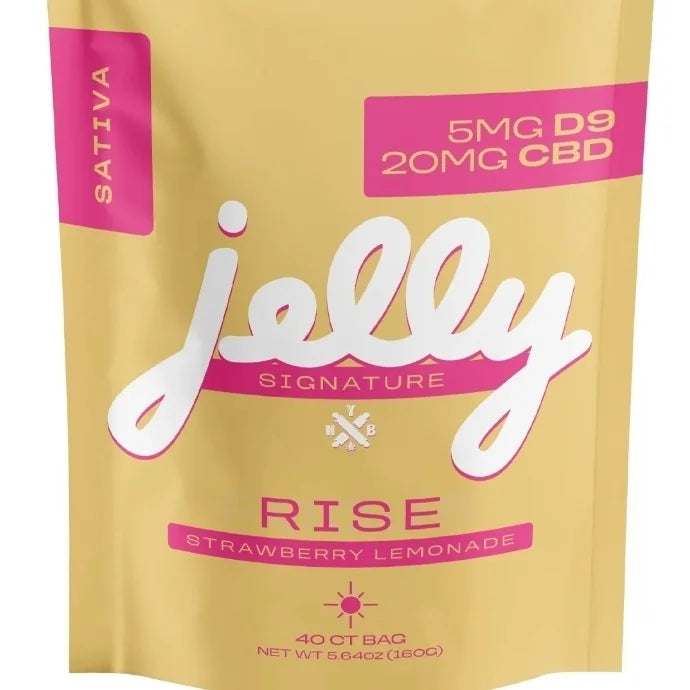 Jelly RISE Strawberry Lemonade Gummies 5 mg D9/25 mg CBD 40 ct